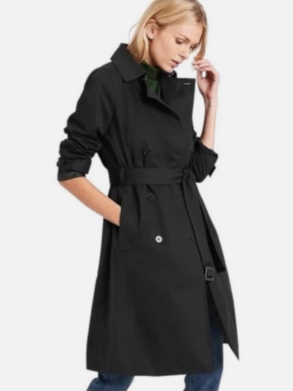 NWT Banana Republic Black Trench Coat